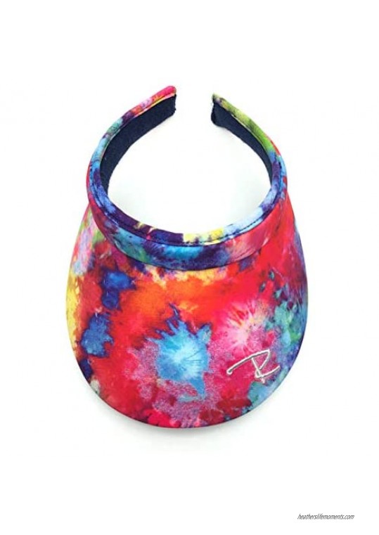 Women Tie Dyed Print Visor UPF 50+ Sun Protection Sun Visor Hat Sports Outdoor Lightweight