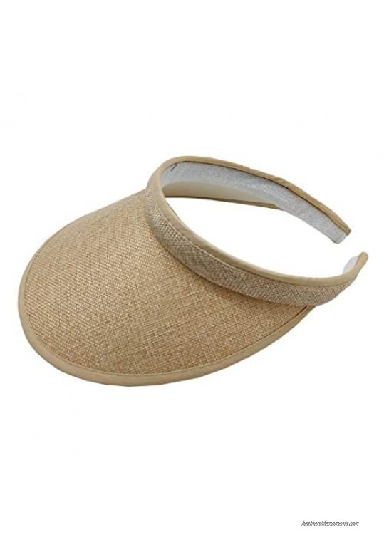 XueXian Women's Summer Solid Color Clip On Visor Cap Peaked Sun Hat