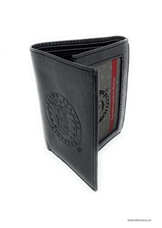 Air Force Wallet-US Air Force Black Leather Trifold RFID Blocking Wallet