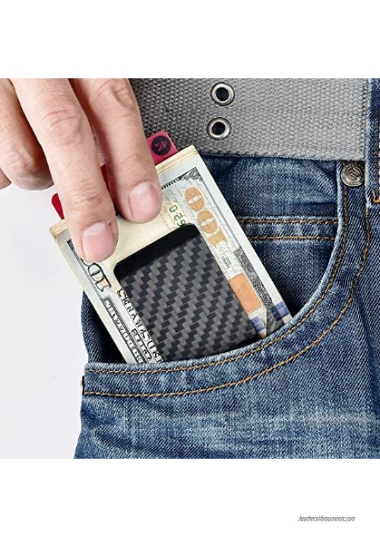 Carbon Fiber Money Clip Wallet Credit Card Holder Mens Slim Front Pocket Wallet