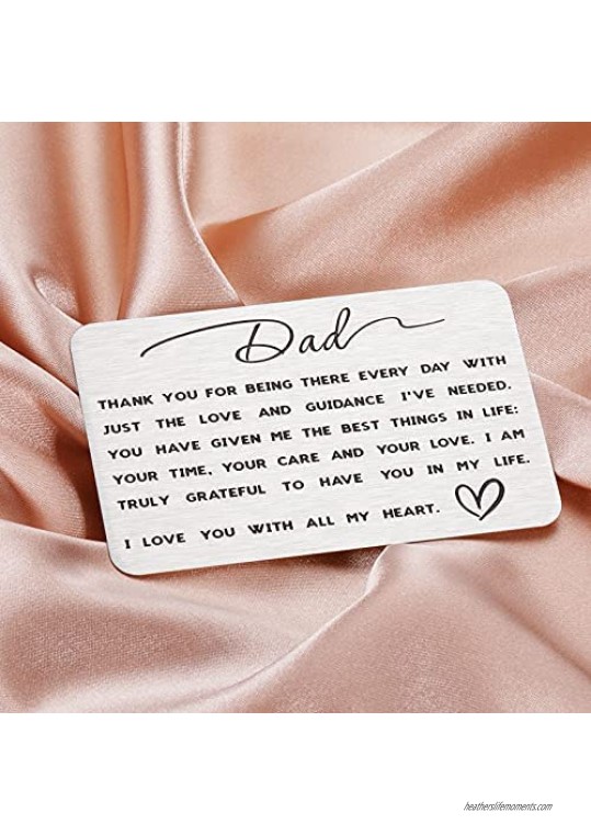 Dad Wallet Card Gifts for Fathers Day Gifts from Daughter Son Kids I Love You Dad Gift for Stepdad Husband Bonus Dad Thank You Dad Father of the Bride Present for Birthday Valentines Wedding Christmas