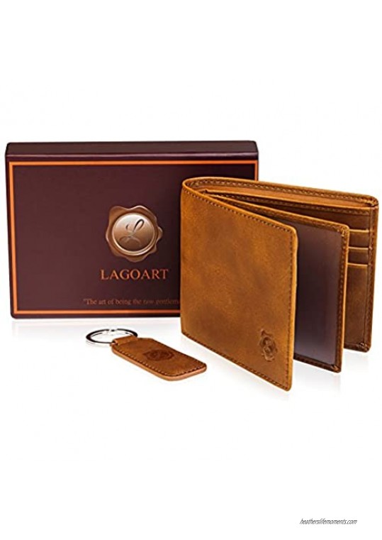 Genuine Leather Bifold Wallets For Men Front Pocket Slim Mens Wallet 2 ID Window