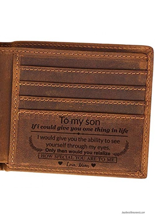 Gifts for Son from Mom to My Son Personalized engraved Wallet-Gradation Gifts Ideas-Birthday  Christmas Gifts