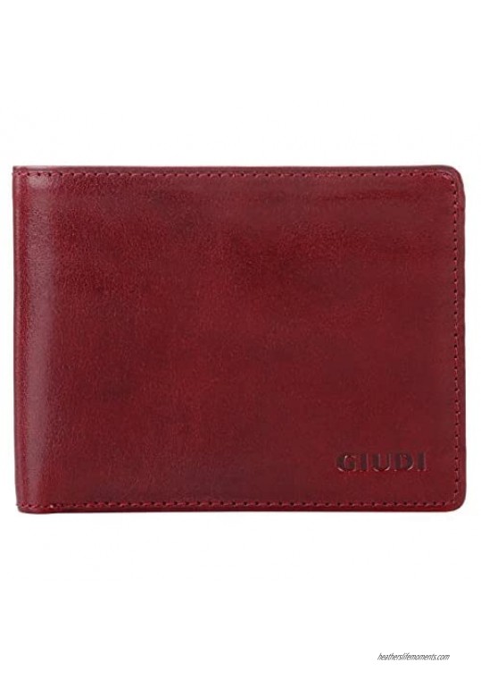 Giudi Luxury Genuine Leather Bifold Men’s Wallet 8 Card Holder Made in Italy Expensive Slim and Comfortable