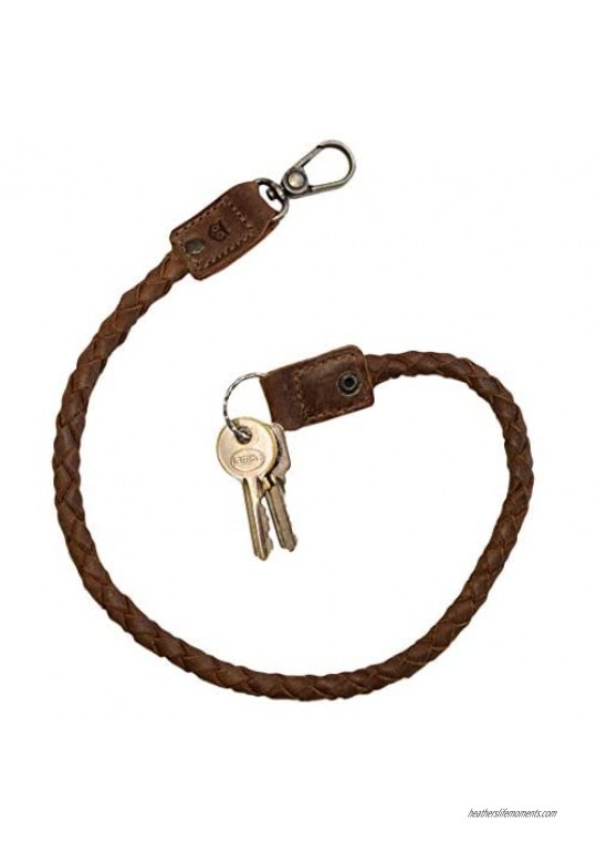 Hide & Drink  Leather Braid Biker Chain / Key Lanyard / Keychain / Wallet Chain / Accessories / Motorcycles / Vintage  Handmade Includes 101 Year Warranty :: Bourbon Brown