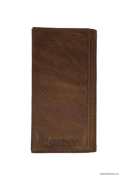 HOOey Brown Textured Leather Rodeo Wallet with Boot Stitch and Roughy Logo