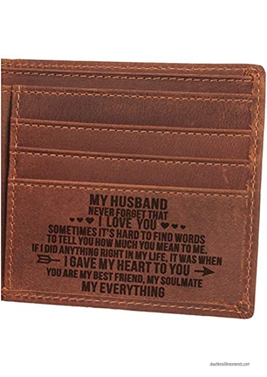 Men Wallet  Huband Wallet  Personalized Wallet for Husband  Husband Present  Anniversary Presents for Husband