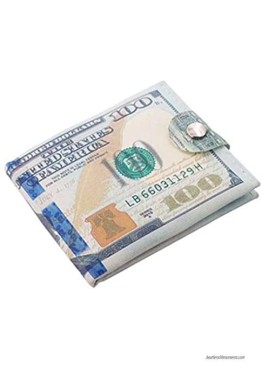 Minimalist Slim Wallet for Men- US Dollar Bill Wallet Credit Card Photo Holder Bifold- Zipper Design