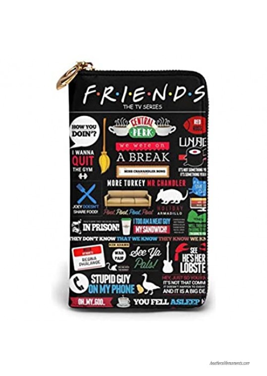 Qbeir Friends Tv Show Leather Zipper Wallet Clutch Can Accommodate Credit Cards Cash Documents Etc. DIY Custom Wallet Fashion Credit Card Case