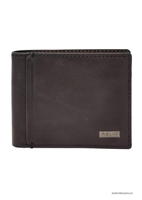 Relic by Fossil Men's Leather RFID Blocking Traveler Bifold Wallet