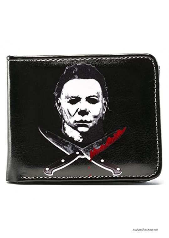 Rock Rebel Halloween 2 Micheal Myers Cross Knives Bi-Fold Wallet Black ONE SIZE