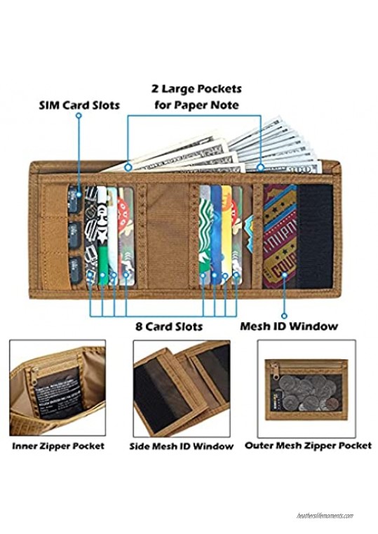 Rough Enough Tactical Kids Wallet for Teen Boys Card Trifold Keychain
