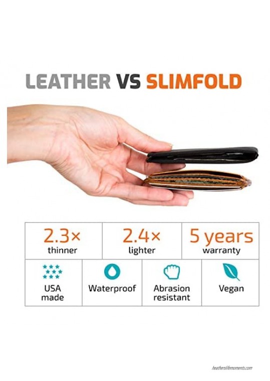 SlimFold Minimalist Wallet - RFID Option - Thin Durable and Waterproof Guaranteed - Made in USA - Nano Size