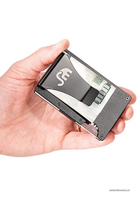 Steph&M Metal Wallets for Men with Money Clip and RFID Blocking- Minimalist Durable Hard Thin Slim and Ergonomic