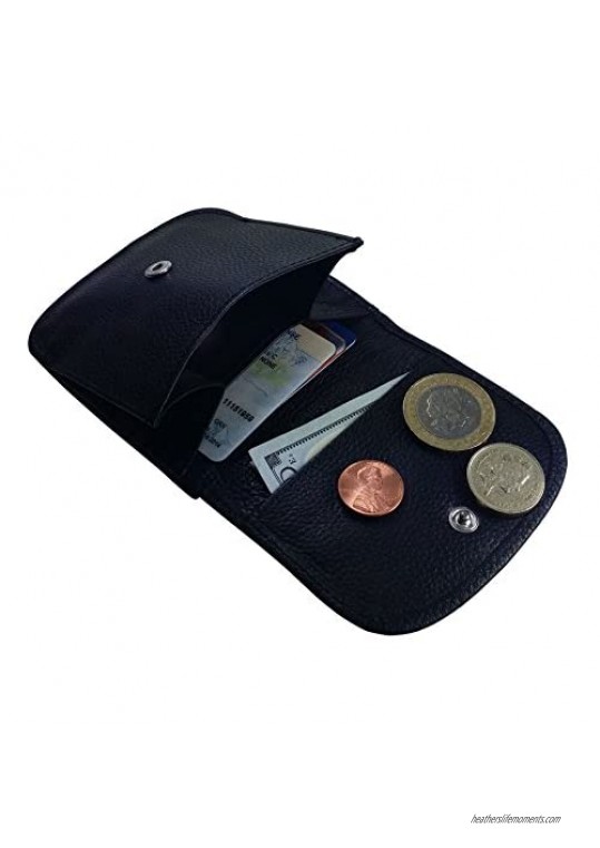 Taxi Wallet - Soft Leather Black – A Simple Compact Front Pocket Folding Wallet that holds Cards Coins Bills ID – for Men & Women