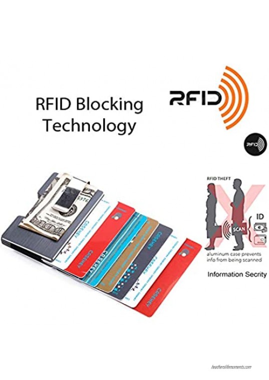 Total Minimalist Metal Pocket RFID Blocking Wallet | Pocket Credit Card Holder | NFC protecting Wallet Slim men's (Grey)