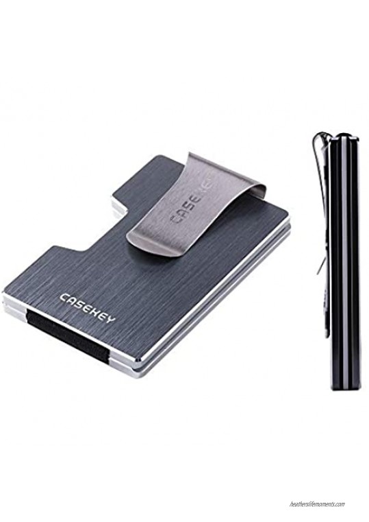 Total Minimalist Metal Pocket RFID Blocking Wallet | Pocket Credit Card Holder | NFC protecting Wallet  Slim men's (Grey)