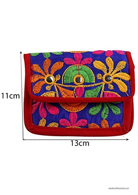 Craft Trade Handmade Designer Embroidered Rajasthani Pouch Purse For Women's Set of 2