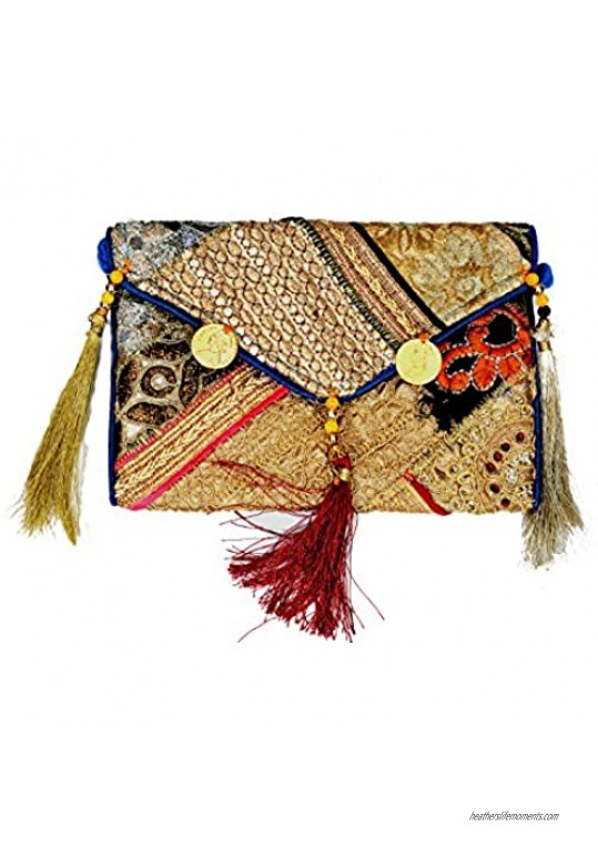 Craft Trade Women's Handmade Multicolor Clutch Bag 19215 cm Multicolour