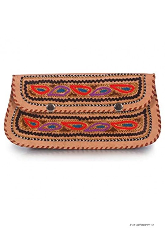 creative art & craft Women Clutch Wallet Genuine Leather Brown new