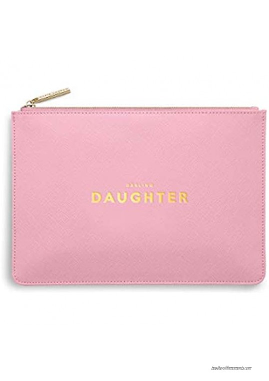 Katie Loxton Darling Daughter Womens Medium Vegan Leather Sentiment Perfect Pouch Pink