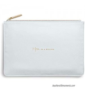 Katie Loxton Mom In A Million Womens Medium Vegan Leather Sentiment Perfect Pouch Grey