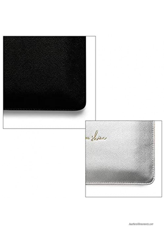 Katie Loxton Sparkle And Shine Women's Vegan Leather Clutch Perfect Pouch Boxed Set of 2 Charcoal