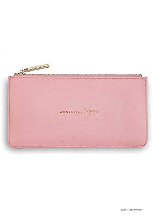 Katie Loxton Wonderful Mom Womens Large & Slim Vegan Leather Clutch Perfect Pouch Boxed 2 Piece Set Pink