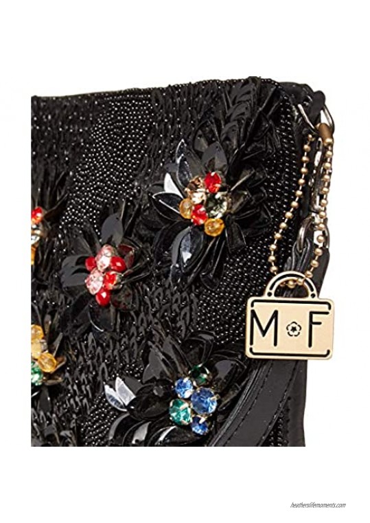 Mary Frances Floral Lux Embellished Leather Crossbody Clutch