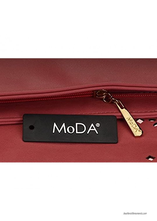 MoDA Hip Daisy Festival Clutch Stenciled Handbag with Detachable Chain Strap