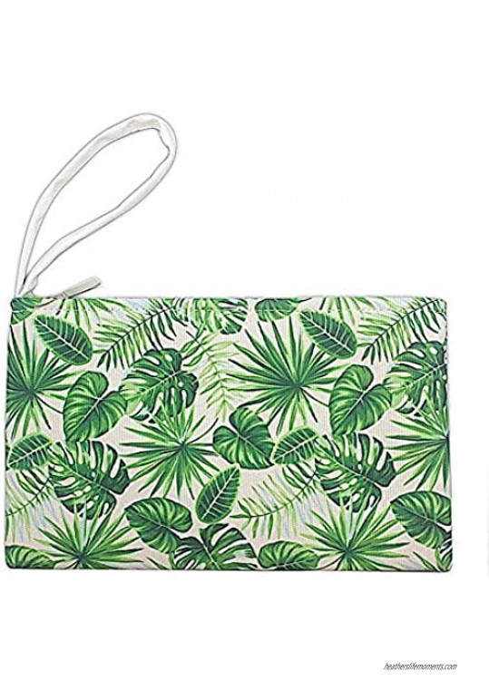 Tropical Clutch Bag Monstera Green