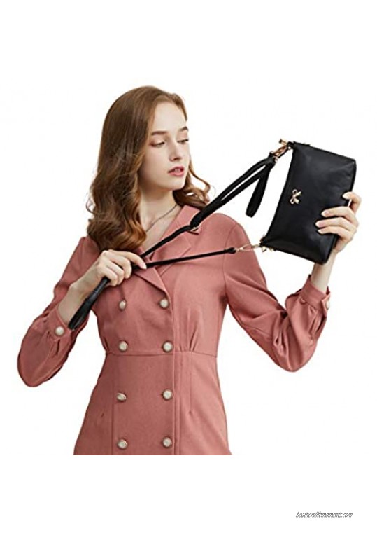 Women Crossbody Clutch Genuine Leather Crossbody Bags Ladies Zip Clutch Purses