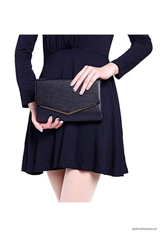 Anadia Leather Envelope Clutches Bag for Women Evening Handbags Shoulder Bags