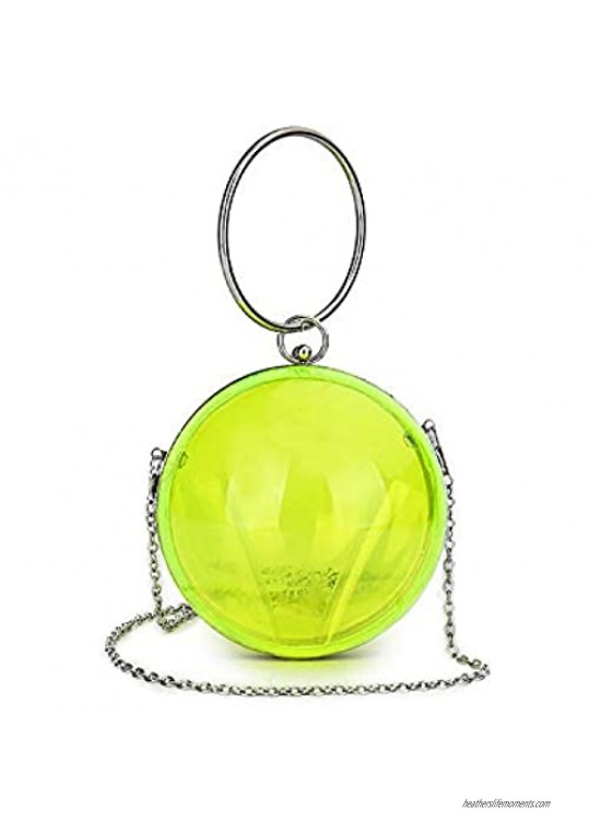 Cute Transparent Acrylic Shoulder Bag Clear Crossbody Evening Clutch Purse Handbag With 2 Gold Chain For Women