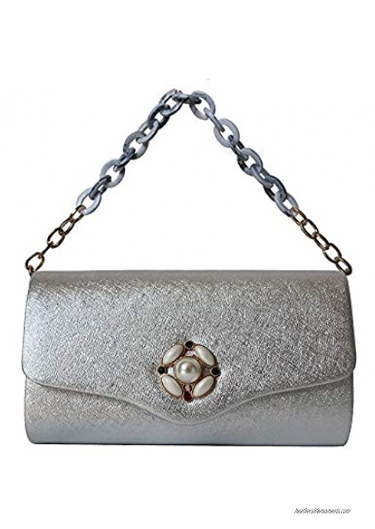 Fashion Purse Women Messenger Bags Solid Luxury Pearl Evening Bag Glitter Woman Envelope Handbag Casual Day Clutch