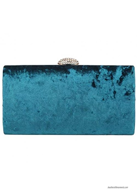 Fawziya Envelope Clutch Purse Velvet Crystal Evening Handbag