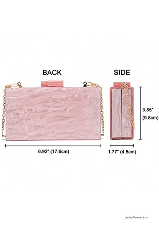 inOne Women Clutch Evening Handbag Acrylic Wedding Party Purse Crossbody Wallet Bag iPhone Phone - Bridesmaid Pink