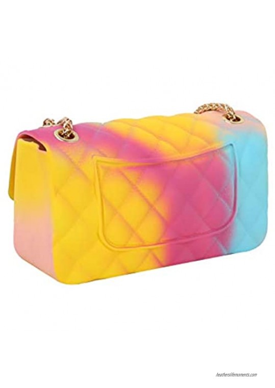 Jelly Purse for Women Rainbow Quilted Crossbody Evening Shoulder bag by Soulfina