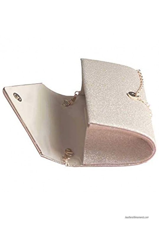 KALAIEN Envelope Clutch Purse Evening Bag for Women Glitter Evening Bag Handbags For Wedding