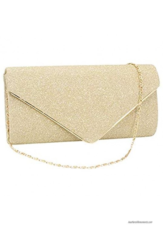KALAIEN Envelope Clutch Purse Evening Bag for Women Glitter Evening Bag Handbags For Wedding
