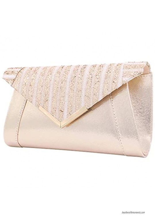 Miss Chow Varnished Sequined Flap Envelope Clutch Purse Shiny Glittered Handbag Evening Bag
