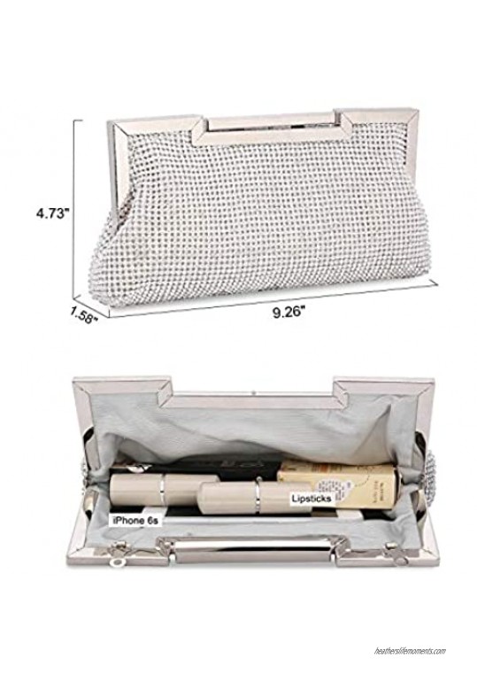 Selighting Rhinestones Crystal Clutch Evening Bags for Women Formal Wedding Clutch Purse Prom Cocktail Party Handbags