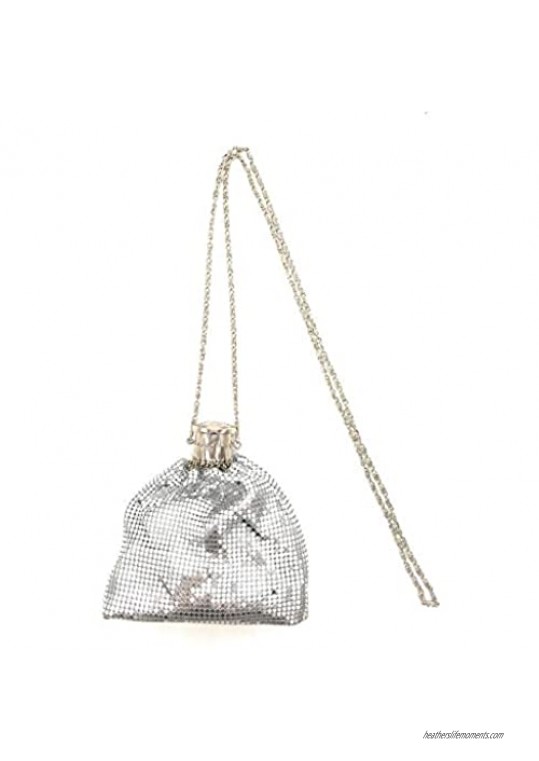 Vintage Evening Clutch Purse Metal Mesh Gatsby Bag for Cocktail Party Prom Wedding Banquet