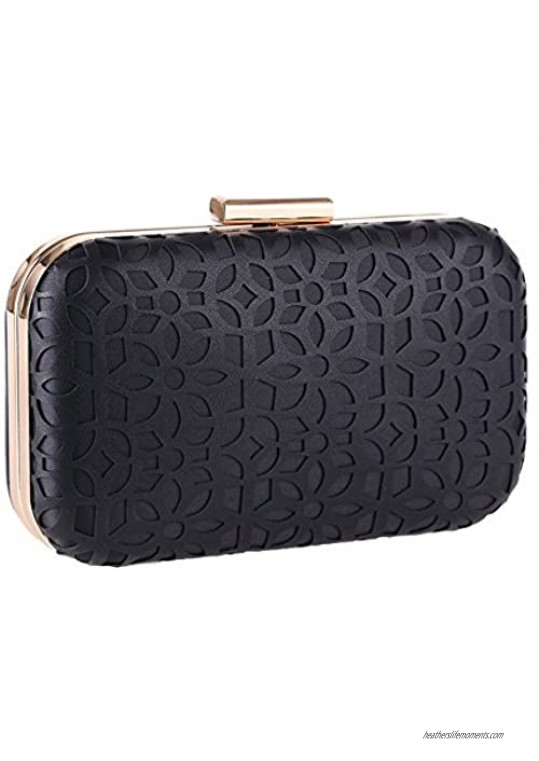 Womens PU Leather Evening Clutch Grab Bag Formal Occasion Wedding Party Wallet
