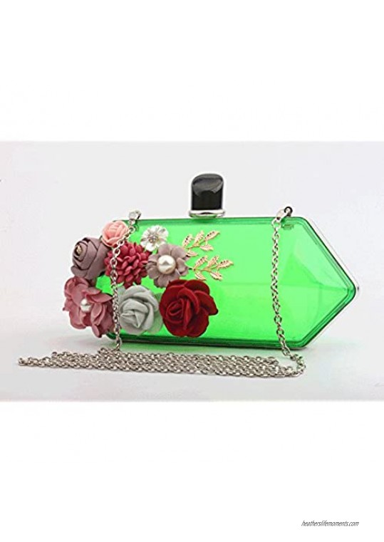Womens See Through Acrylic Evening Clutch Candy Color Transparent Prom Hardbox Purse