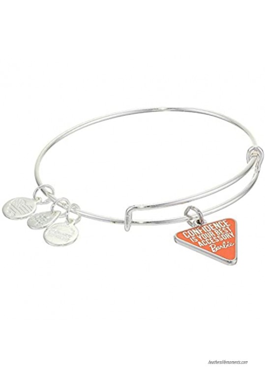 Alex and Ani Barbie Charm Bangle Bracelet/Confidence is Your Best Accessory One Size Shiny Silver