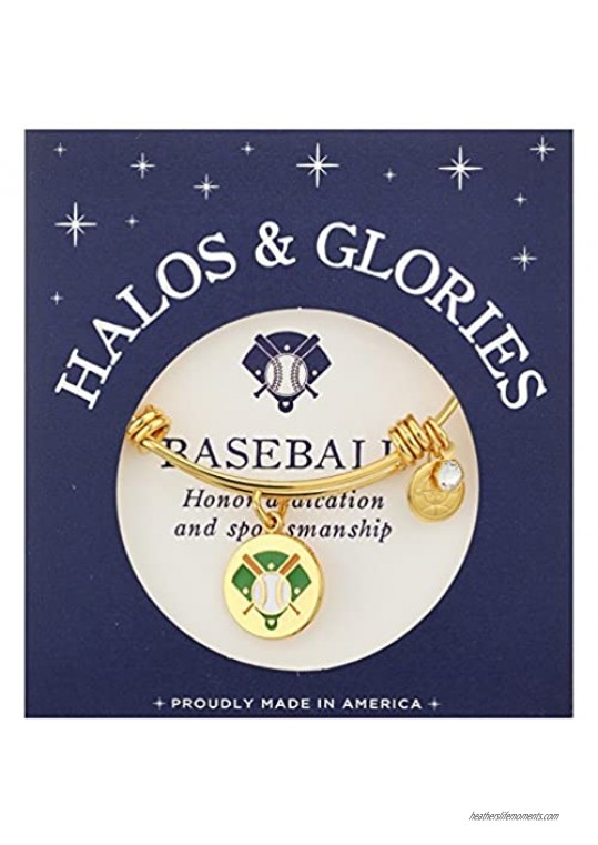 Alex and Ani Halos & Glories Baseball Shiny Gold Bangle Bracelet