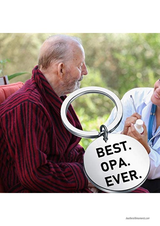 CENWA Best Opa Ever Keychain for Grandpa Birthday Father's Day for Grandfather Opa Gift