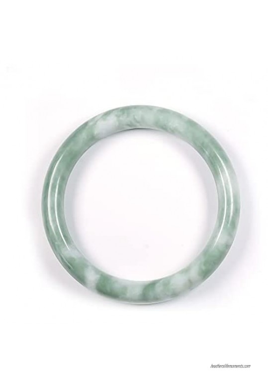 Chinese Natural Jadeite Jade Bangle Bracelet for Women Good Luck Green Inner 54-64mm
