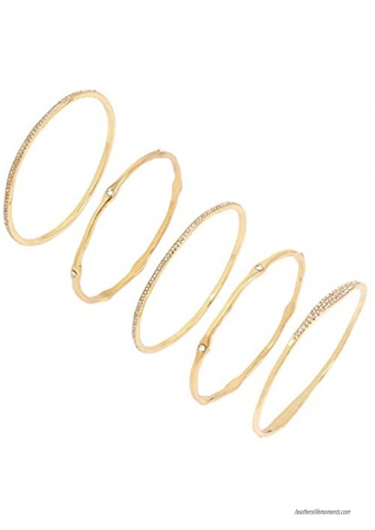 Jessica Simpson Pave Mixed Bangle Bracelet Set